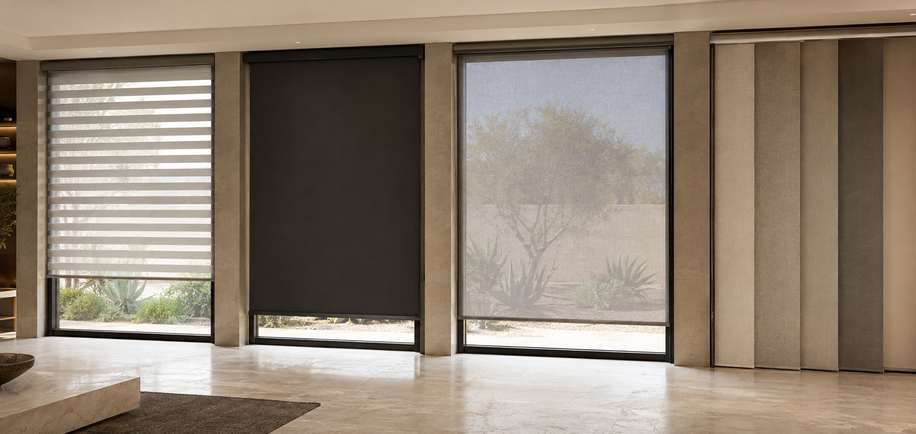 Muestra de persianas y cortinas